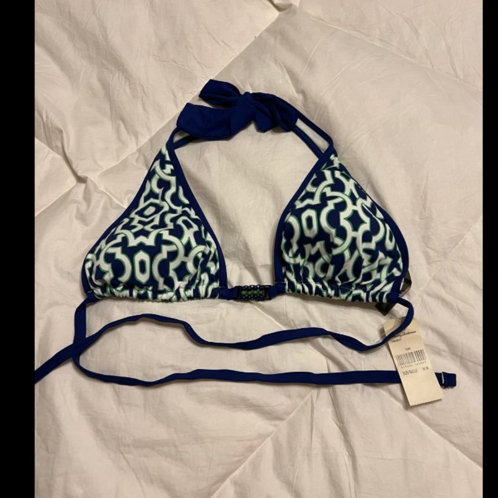 Tommy Bahama green and blue beaded bikini top size M